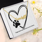 Dog Paw Prints on Heart Name Necklace