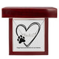 Dog Paw Prints on Heart Name Necklace