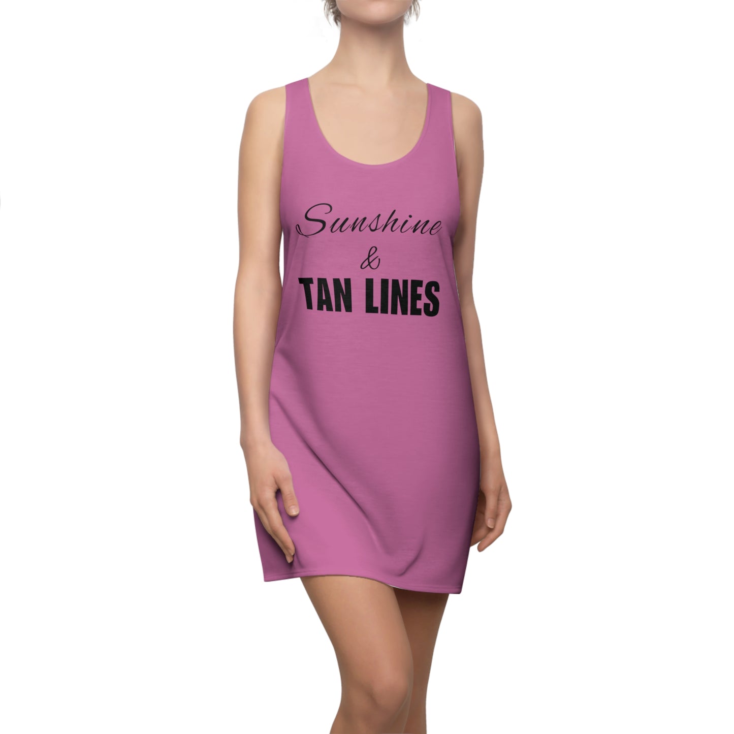 Sunshine & Tan Line Women's Racerback Dress  Pink