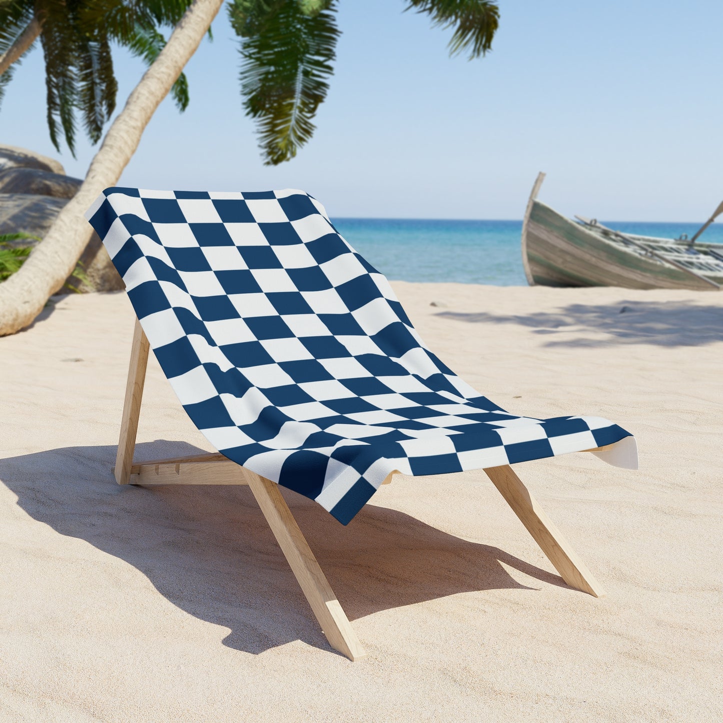 Blue Checkered 30"x60" Beach Towel