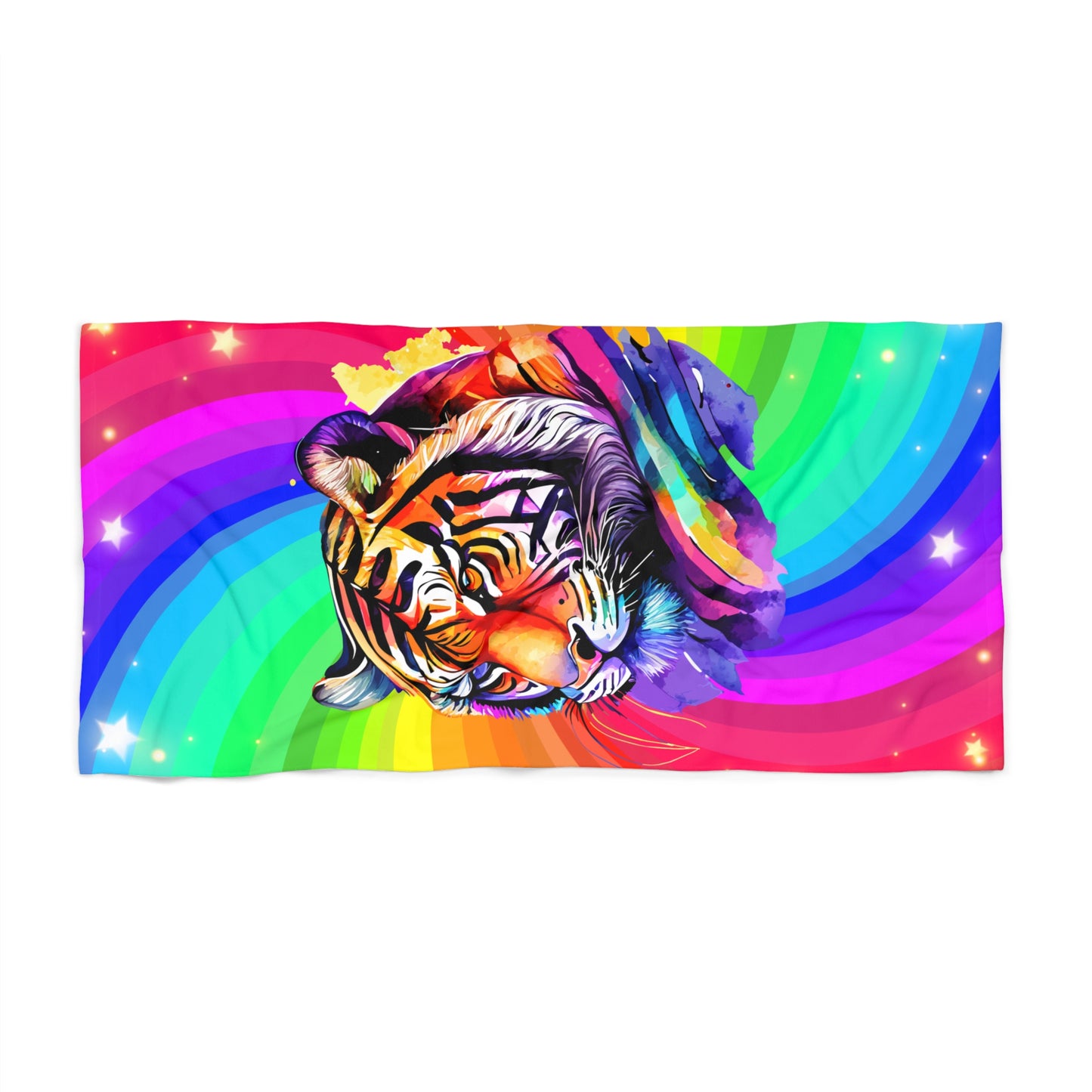 Rainbow Tiger 30"x60" Colorfu Beach Towel