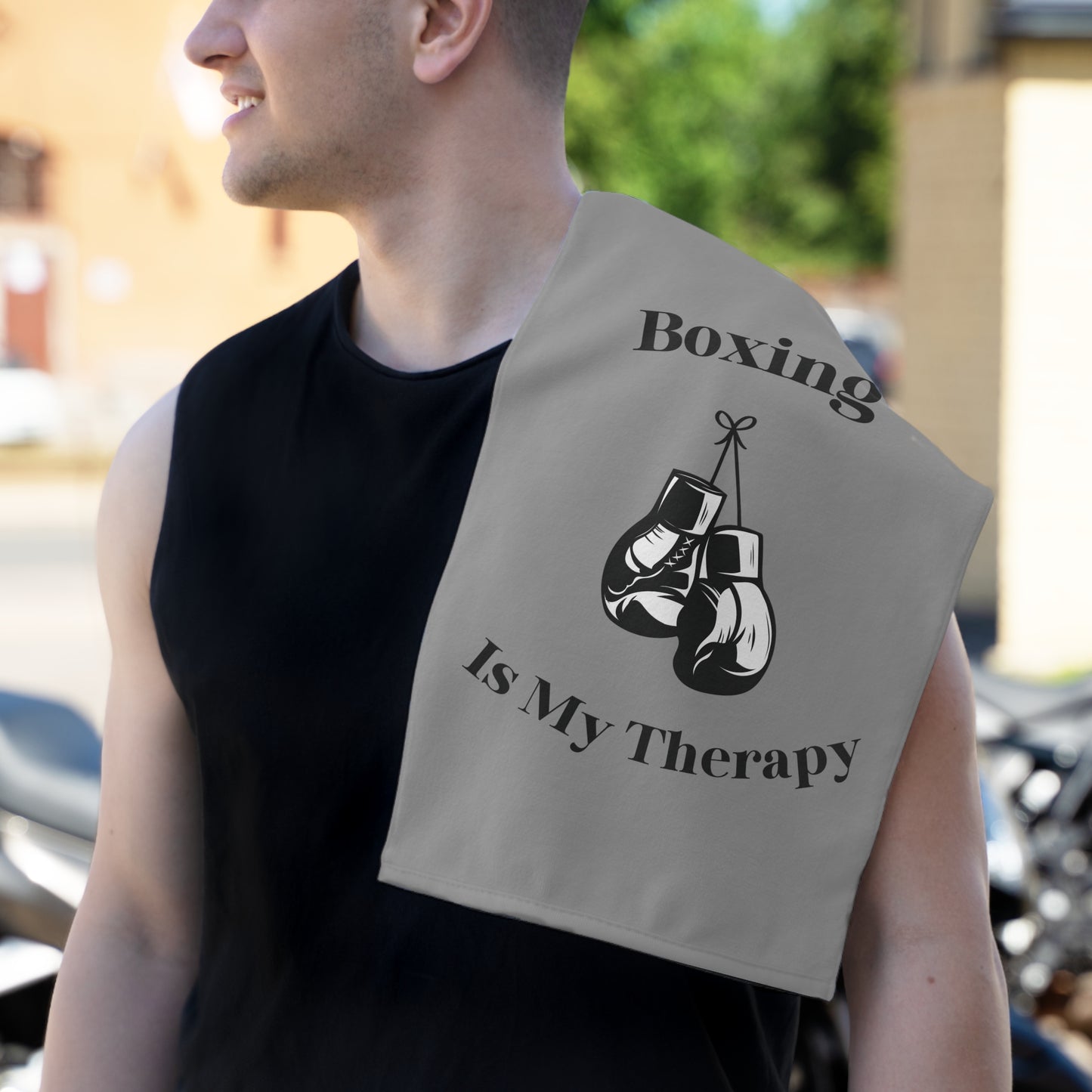 Boxing is my Therapy Gym Towel Rally Towel, 11x18 Boxing Gym Training towel