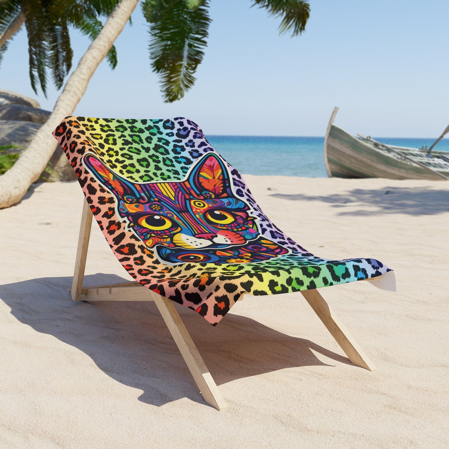 Colorful Cat 30"x60" Beach towel