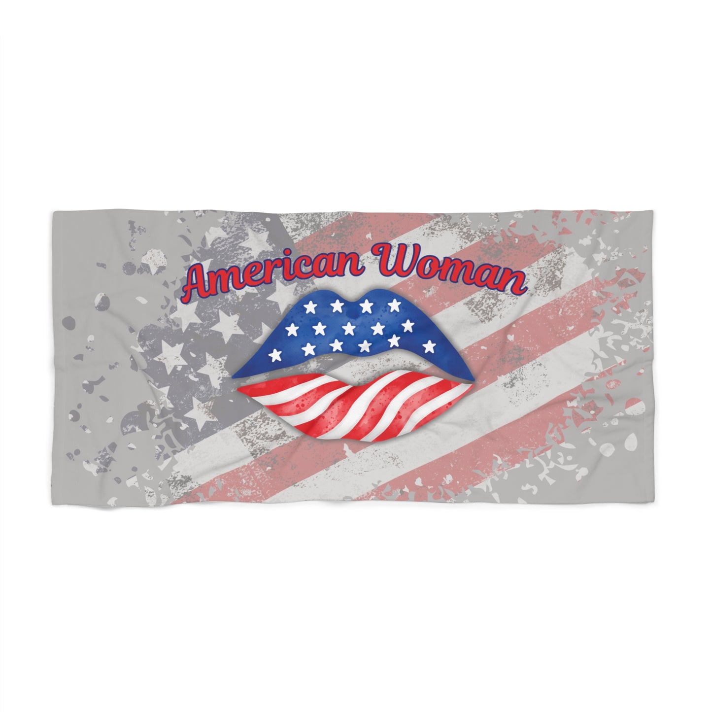 Americn Woman  Grey 30"x60" Beach Towel