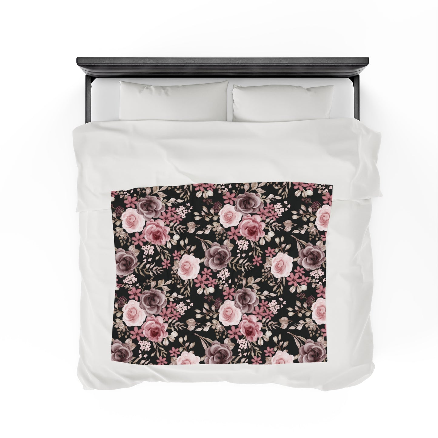 Floral Print Sloft Throq Velveteen Plush Blanket