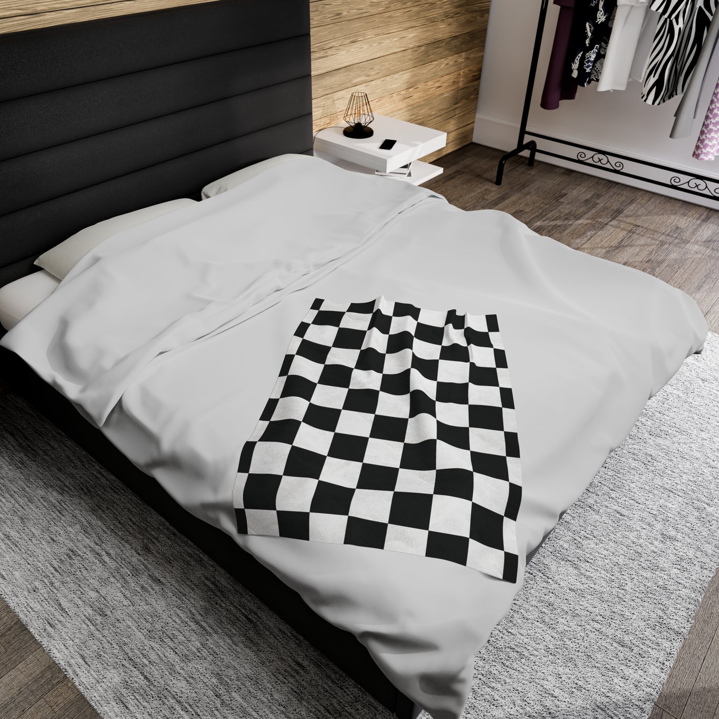 Black Checkered throw blanket Velveteen Plush Blanket