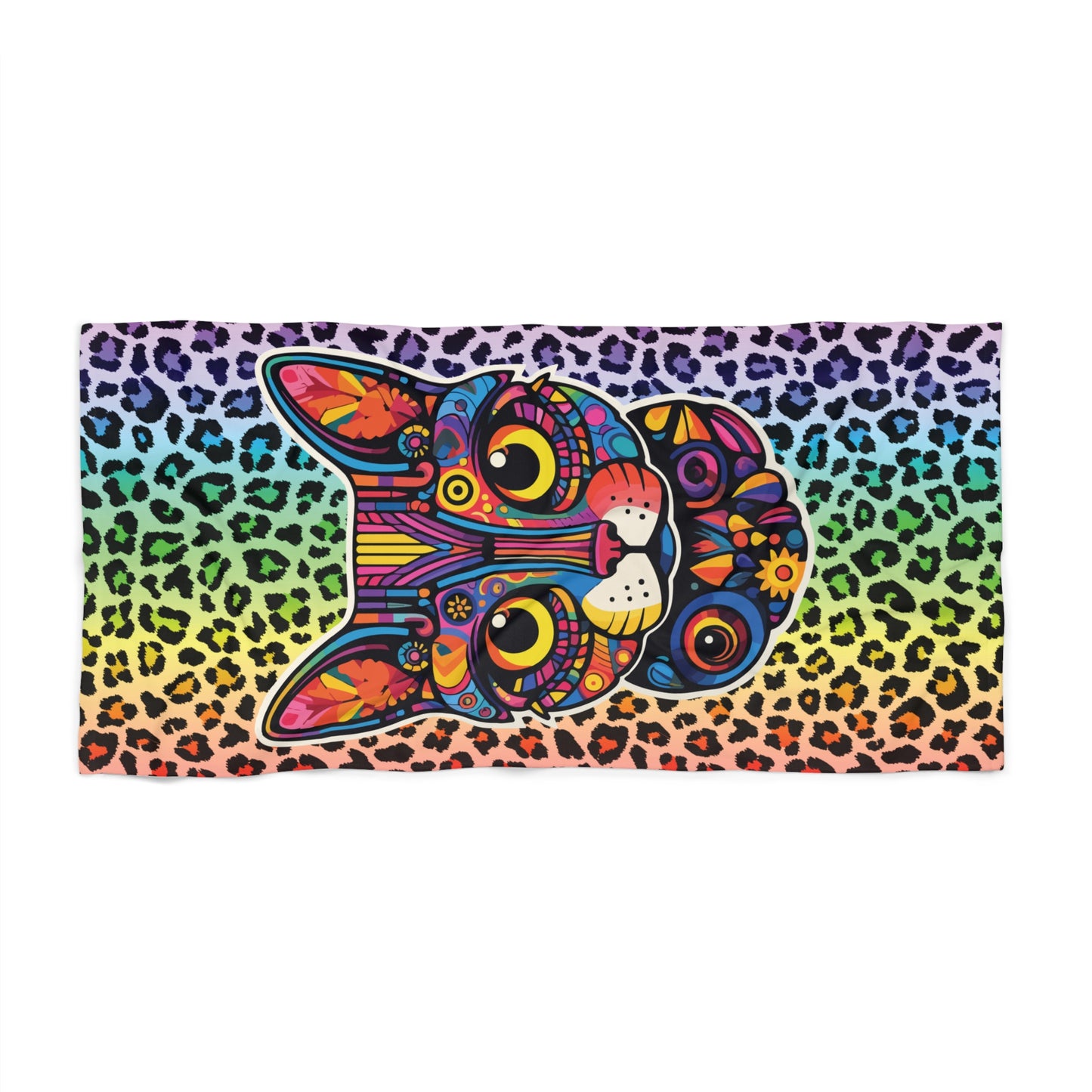 Colorful Cat 30"x60" Beach towel