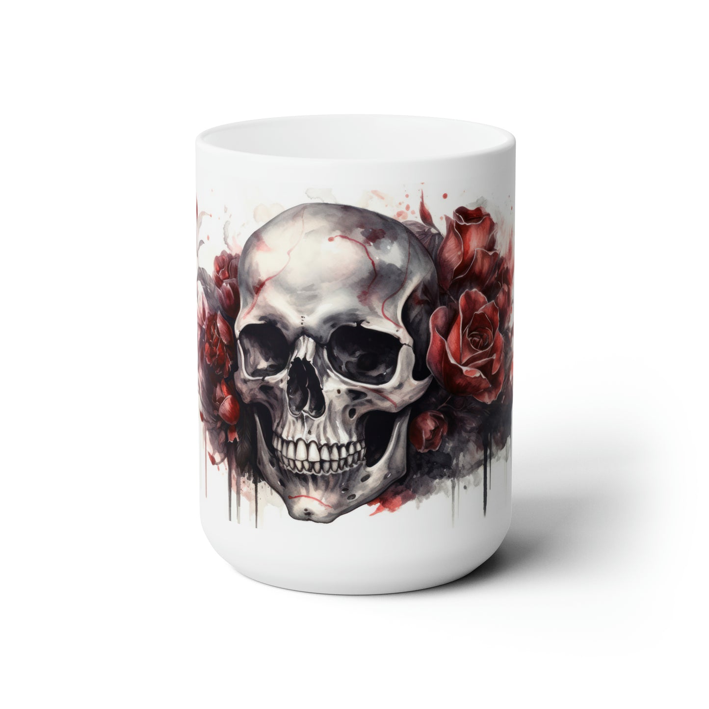 Skull and Roses Collection 10 Ceramic Mugs 15oz mugs, large coffee mugs, soup mug, gothic mugs