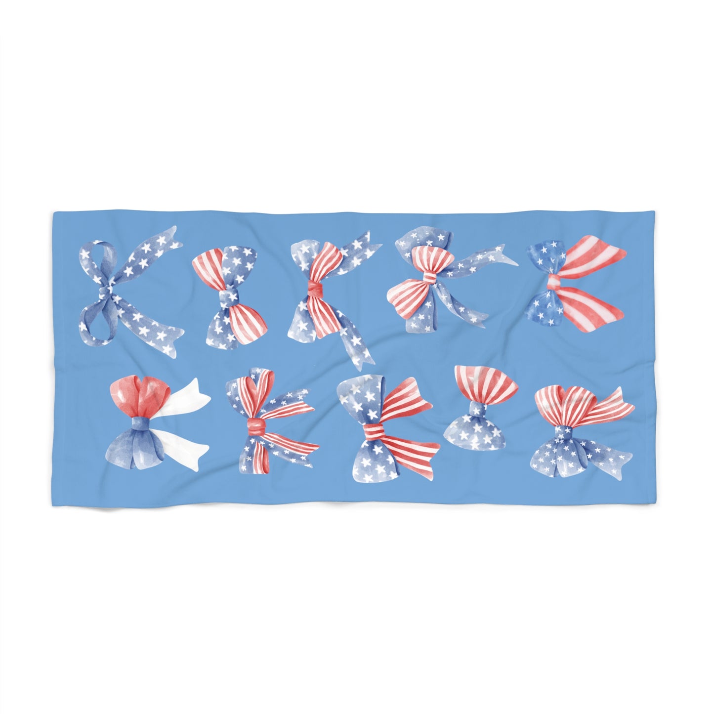 Red White and Blue bows  30"x60" Beach Towel