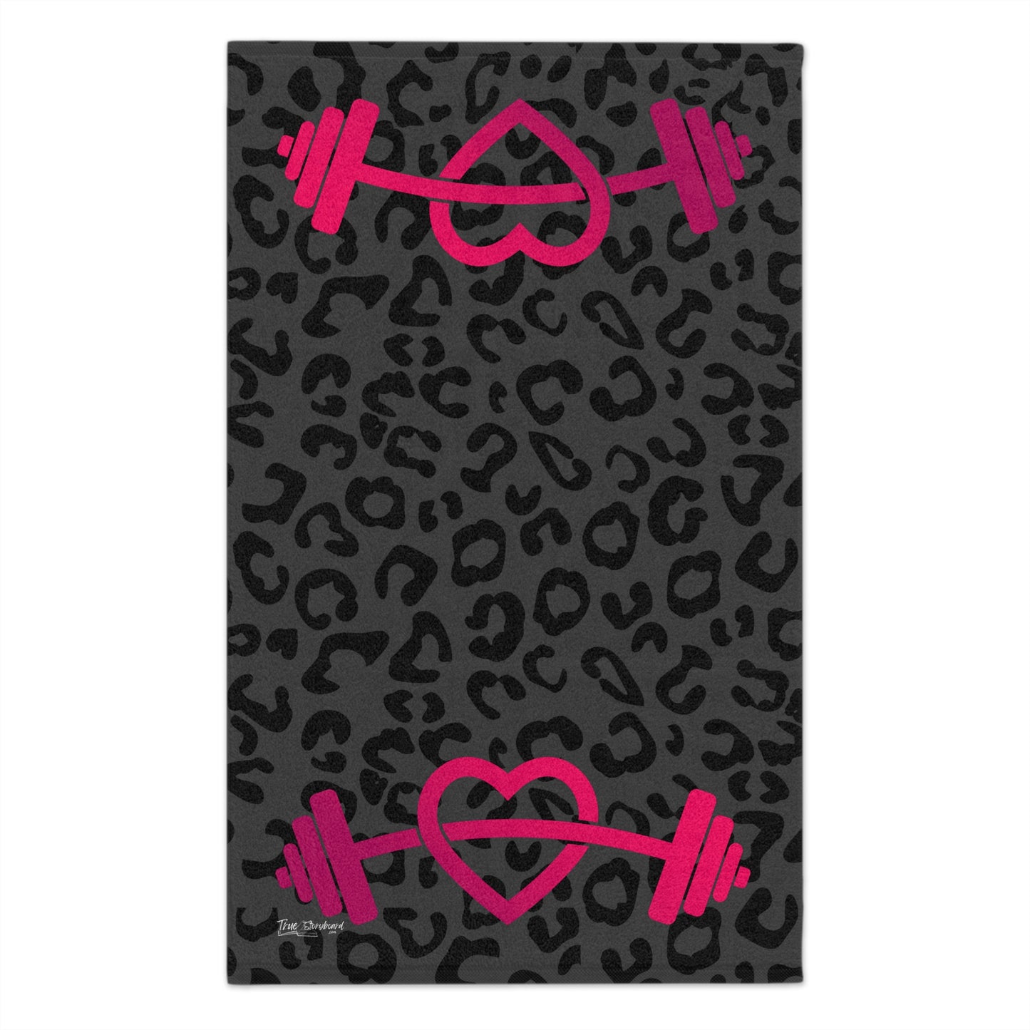 Black leopard Print Gym Towel 11"x18"