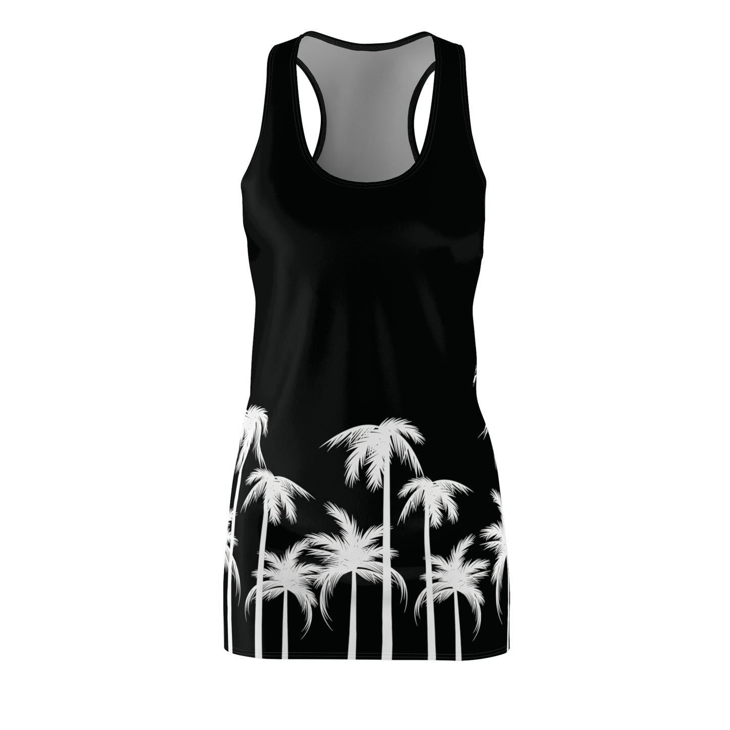 Palm Tree Women's Racerback Dress  BLK