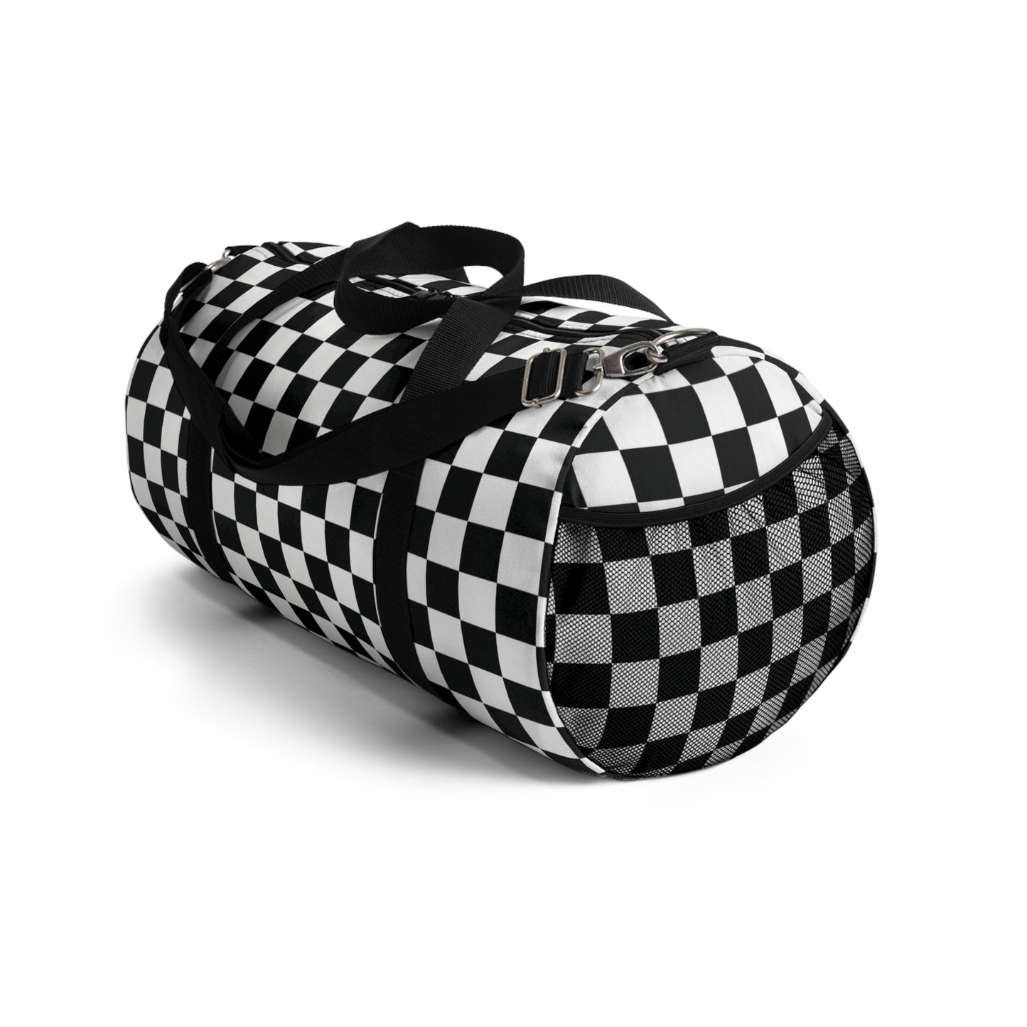 Black checkered Duffel Bag Checkered Gym Bag for Travel and Overnight bags