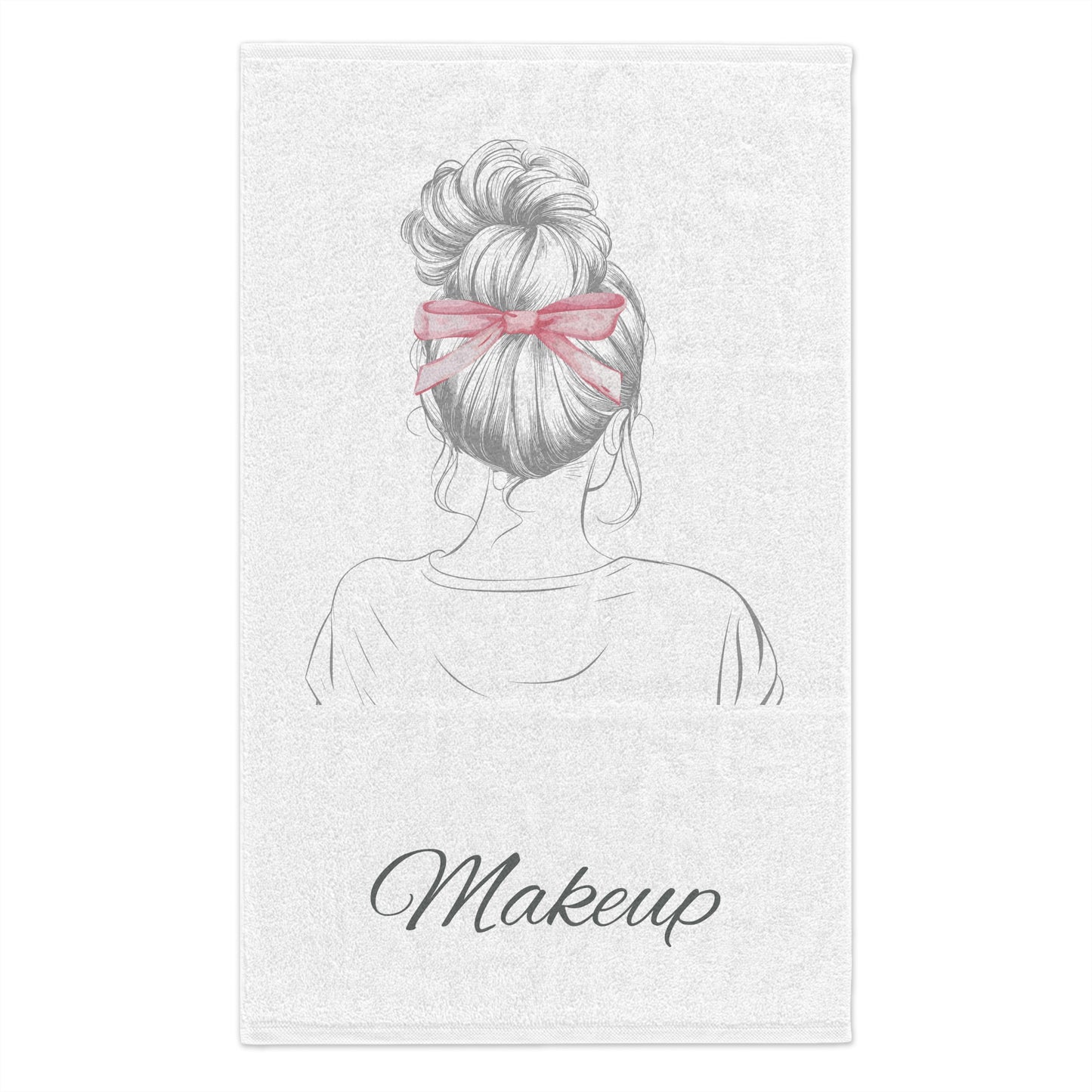 Coquette Girl Makeup Towel White 11"x18"