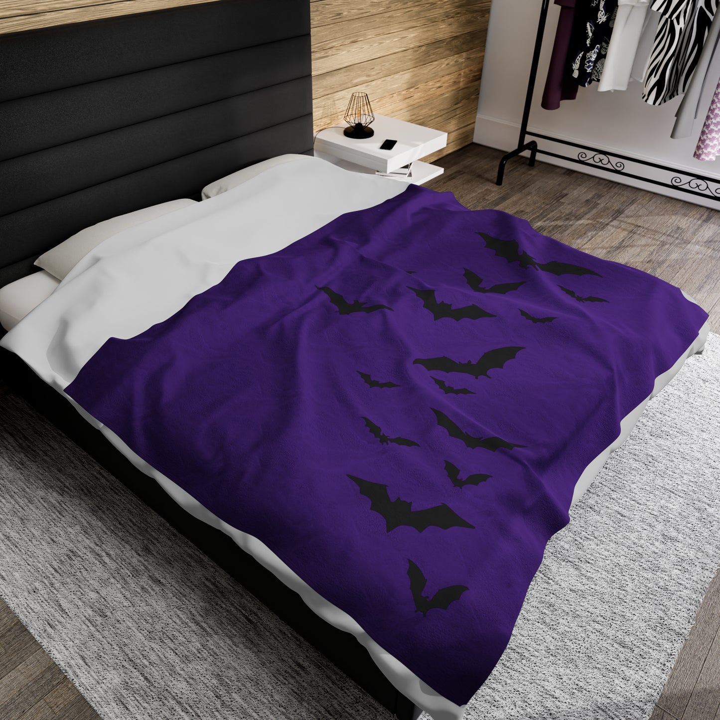 Bat Blanket Purple Velveteen Plush Blanket