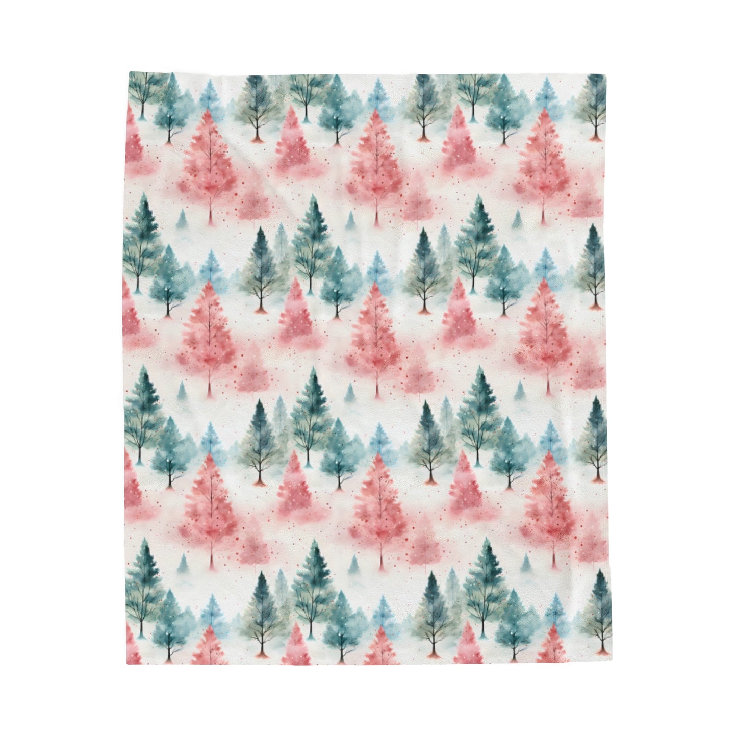 Pink Trees Velveteen Plush Blanket