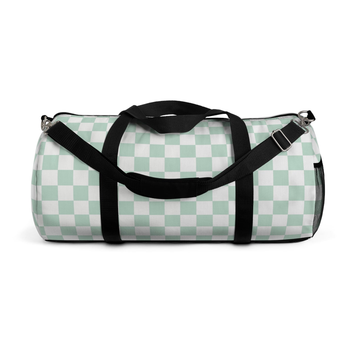 Light Green checkered Duffel Bag for gym travel overnight