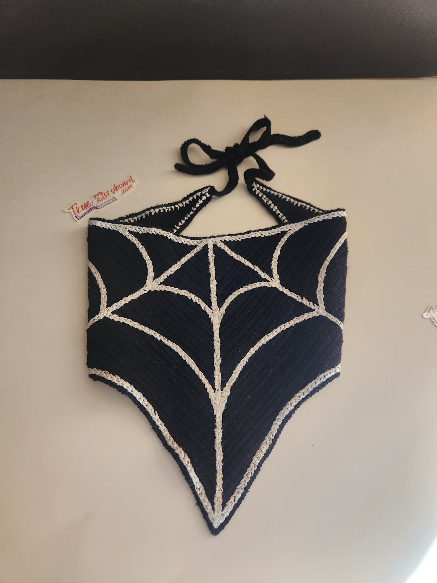 Skull Crocheted Headscraf Gift Set Triangle Headband Knitted Headscarf Crochet hair accessory spooky season hairband gothic design bandana