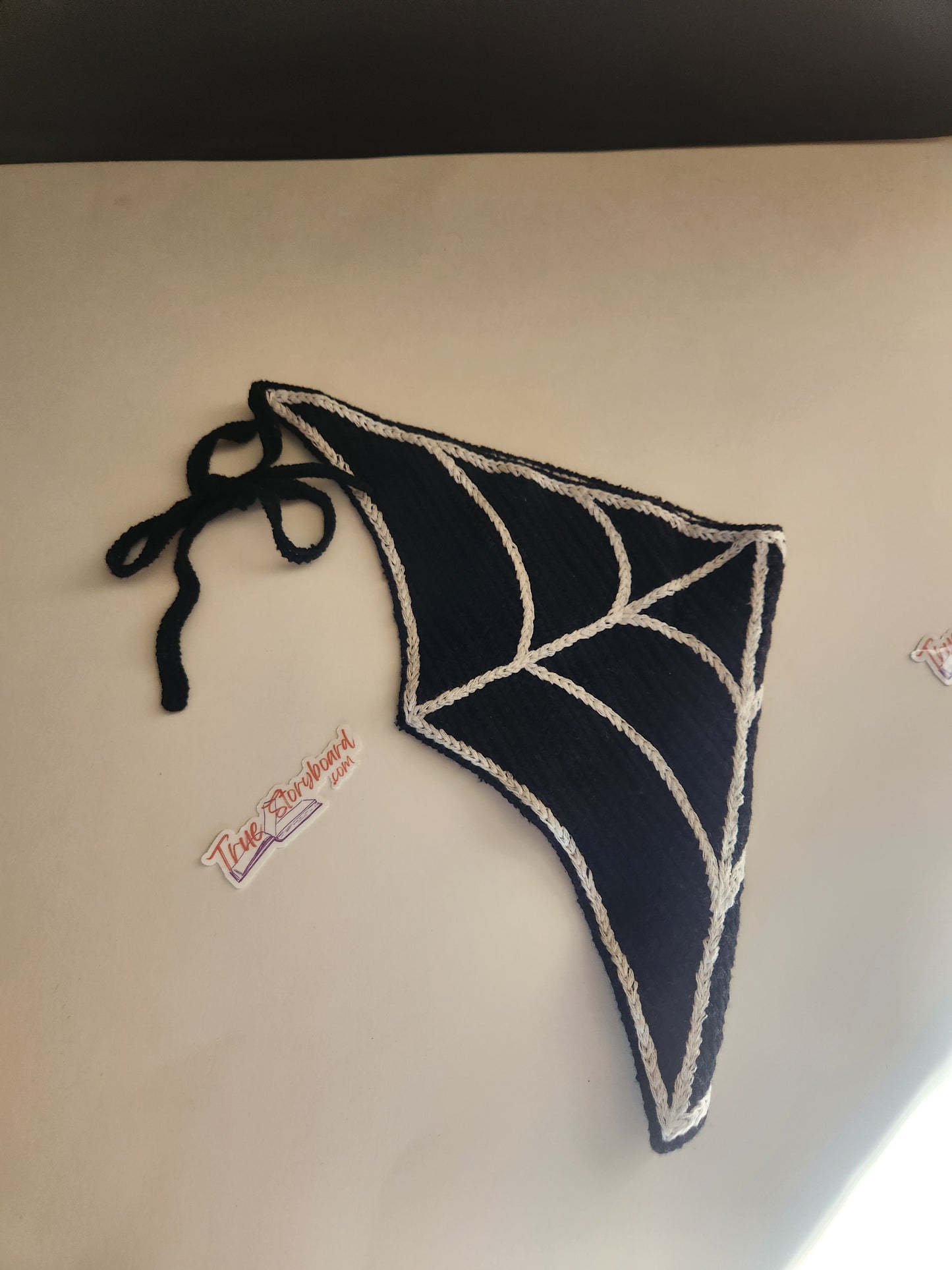 Skull Crocheted Headscraf Gift Set Triangle Headband Knitted Headscarf Crochet hair accessory spooky season hairband gothic design bandana