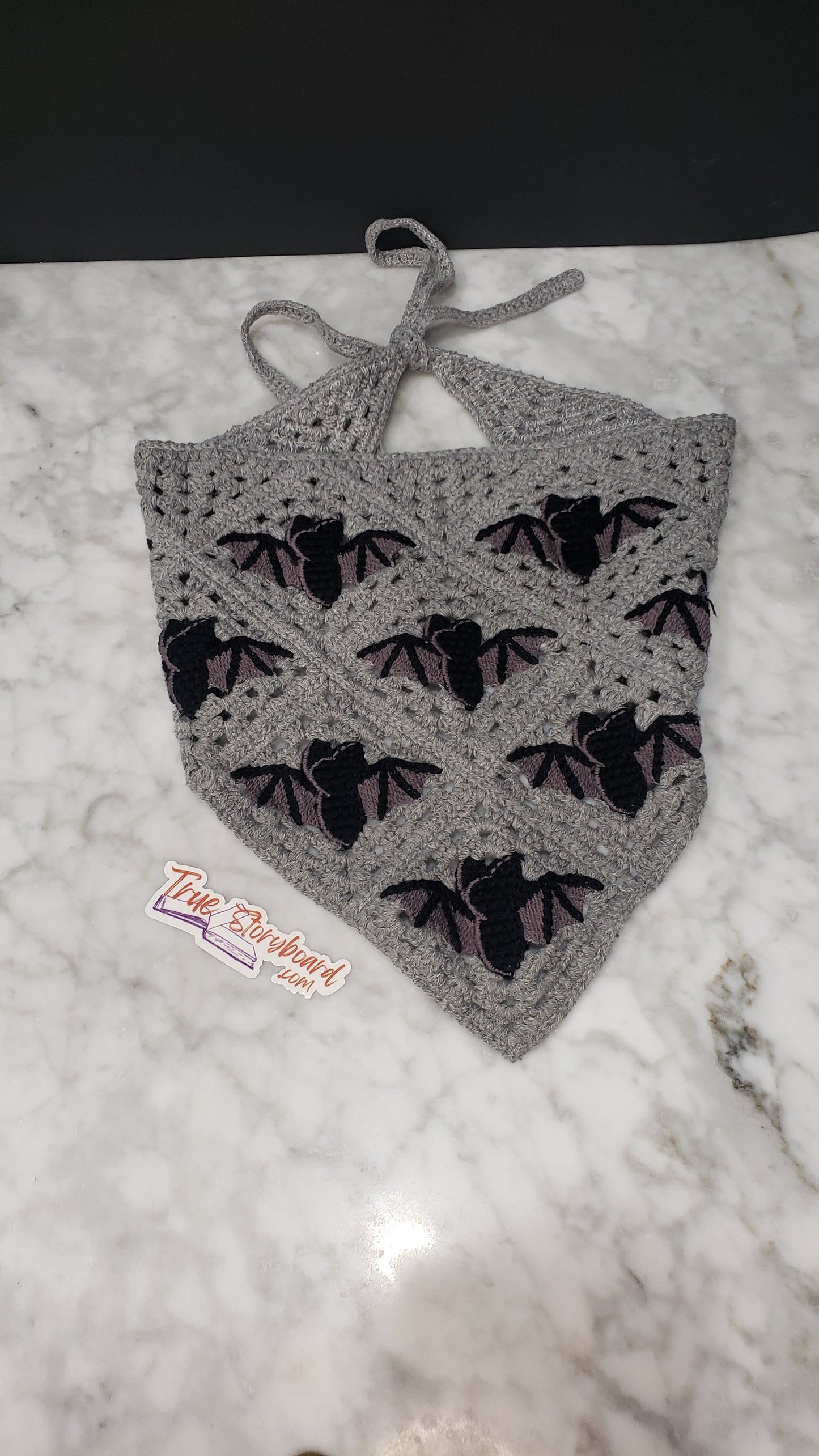 Skull Crocheted Headscraf Gift Set Triangle Headband Knitted Headscarf Crochet hair accessory spooky season hairband gothic design bandana