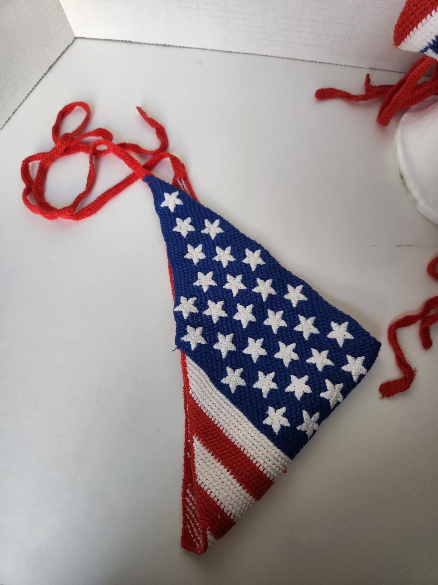American Flag Corchet Headscraf headband Red white and blue