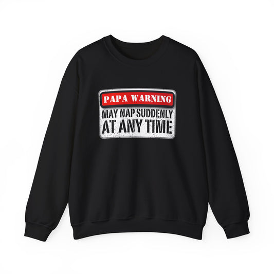 Papa Warning Sweater Unisex Heavy Blend™ Crewneck Sweatshirt