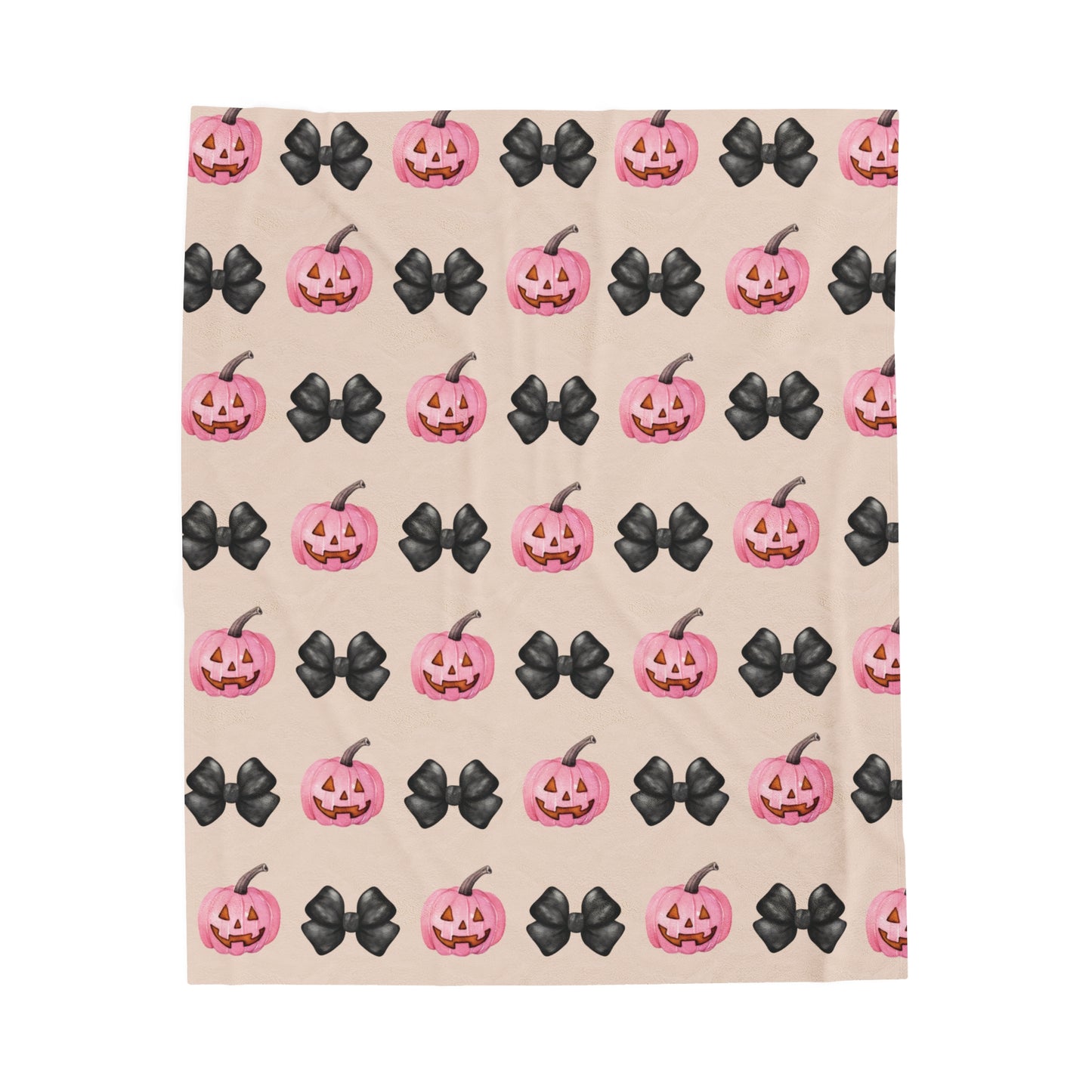 Pink Pumpkin Halloween Plush Blanket