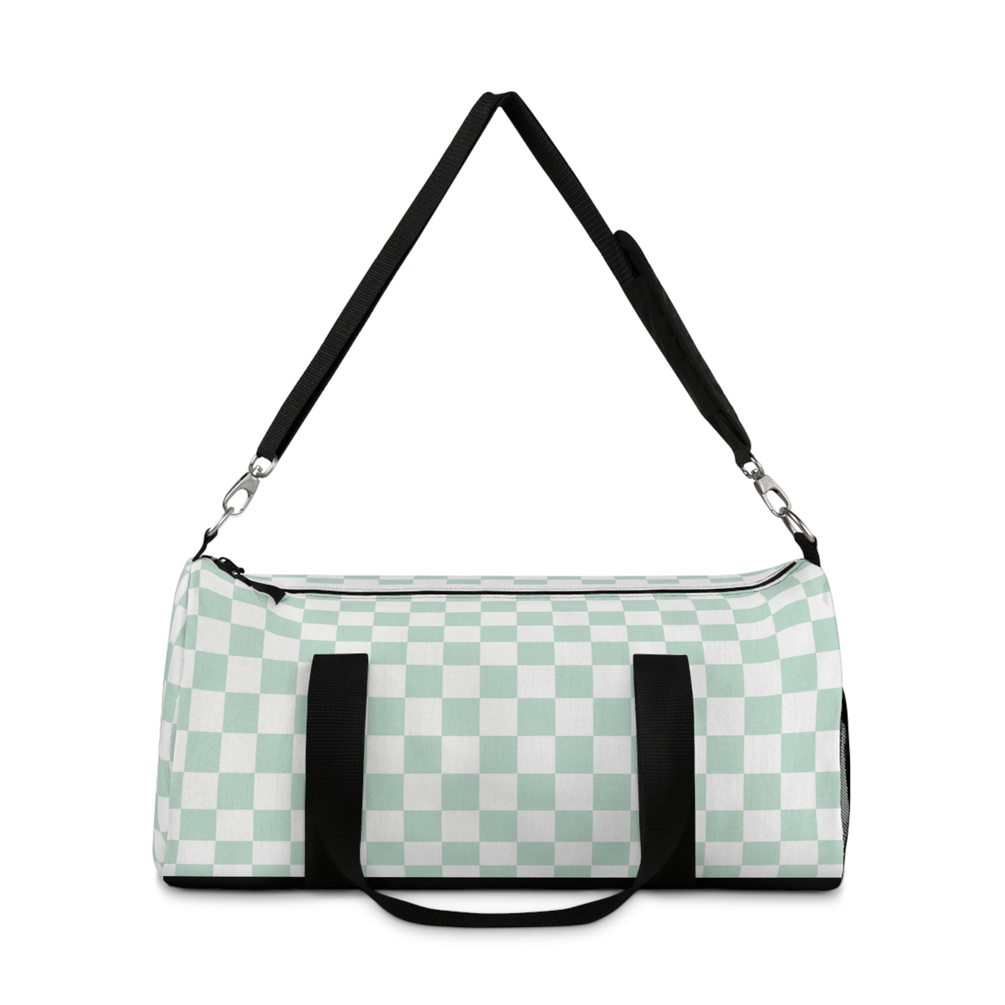 Light Green checkered Duffel Bag for gym travel overnight