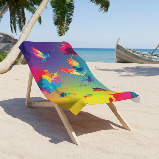 Rainbow Birds 30"x 60" Colorful Beach towel