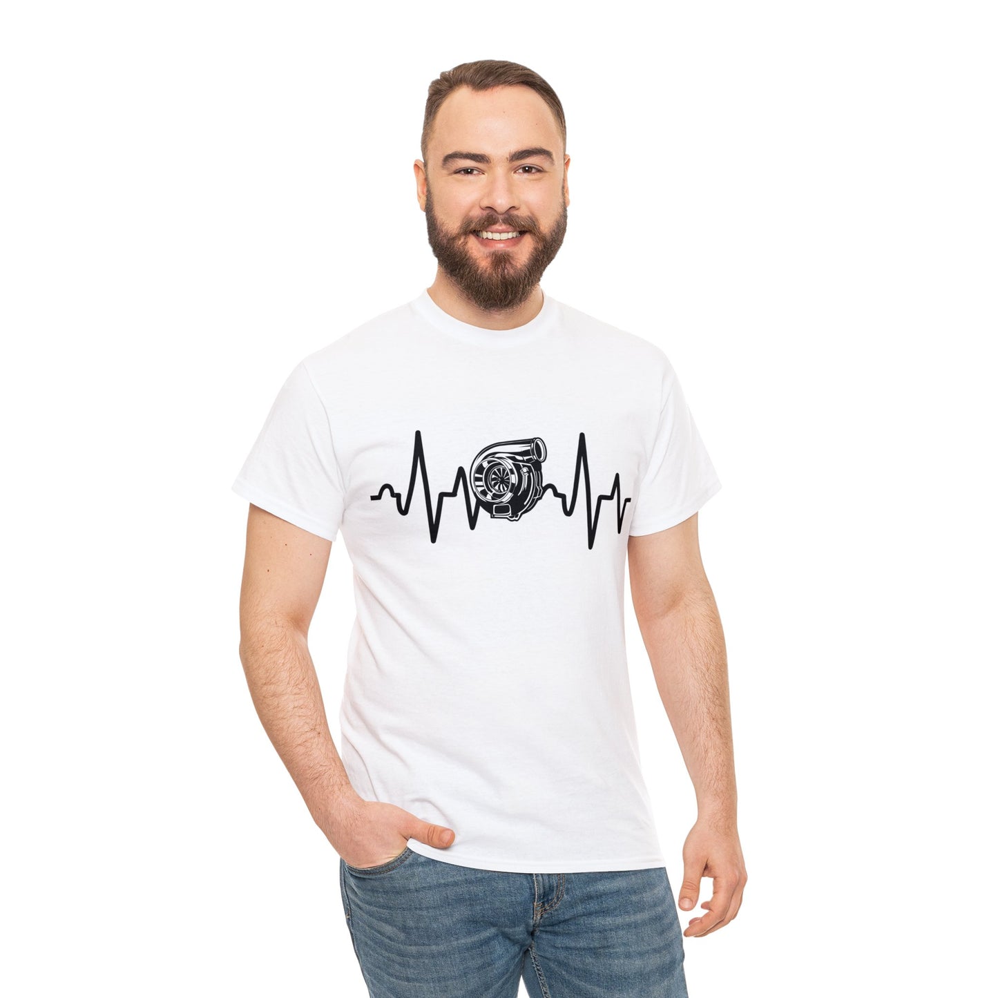 Turbo Heart Beat Unisex Shirt Wht