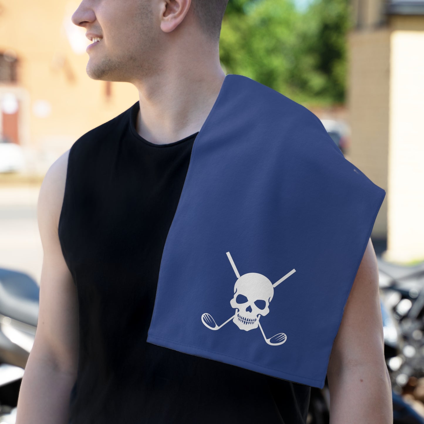 Grey Cross Skull Golf Rally Towel, 11x18