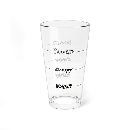 Beware Halloween Levels Mixing Glass, 16oz