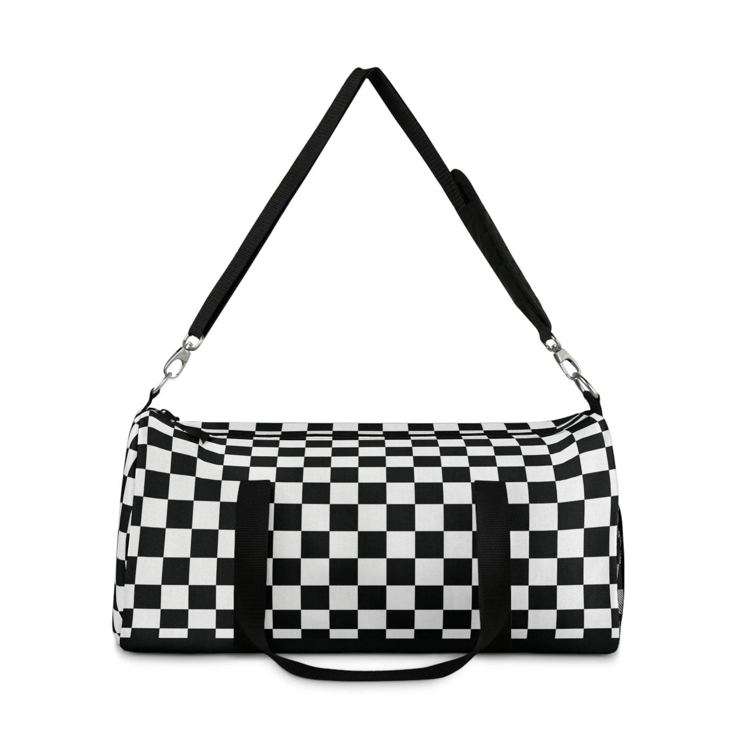 Black checkered Duffel Bag Checkered Gym Bag for Travel and Overnight bags