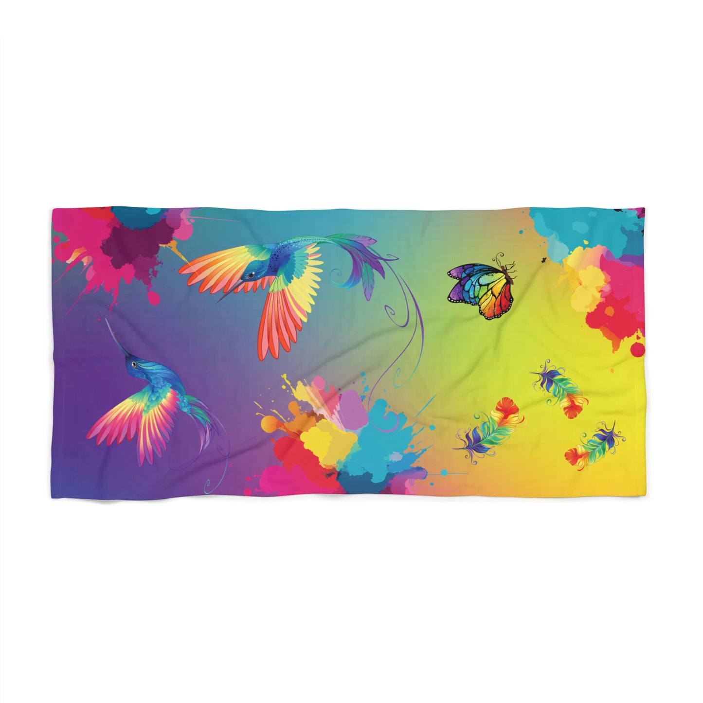 Rainbow Birds 30"x 60" Colorful Beach towel