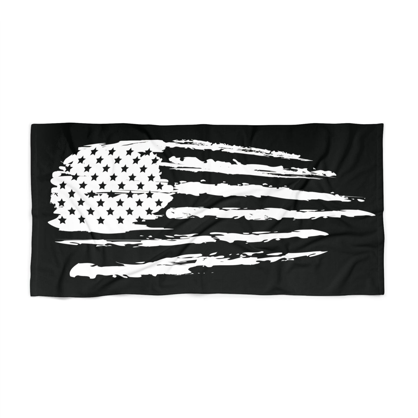 Black and White US Flag  30"x60" Beach Towel