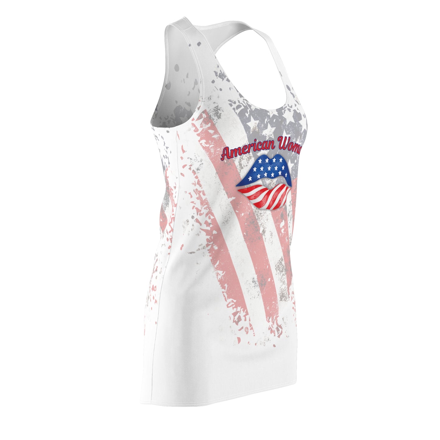 American Women Cut & Sew Racerback Dress WHT