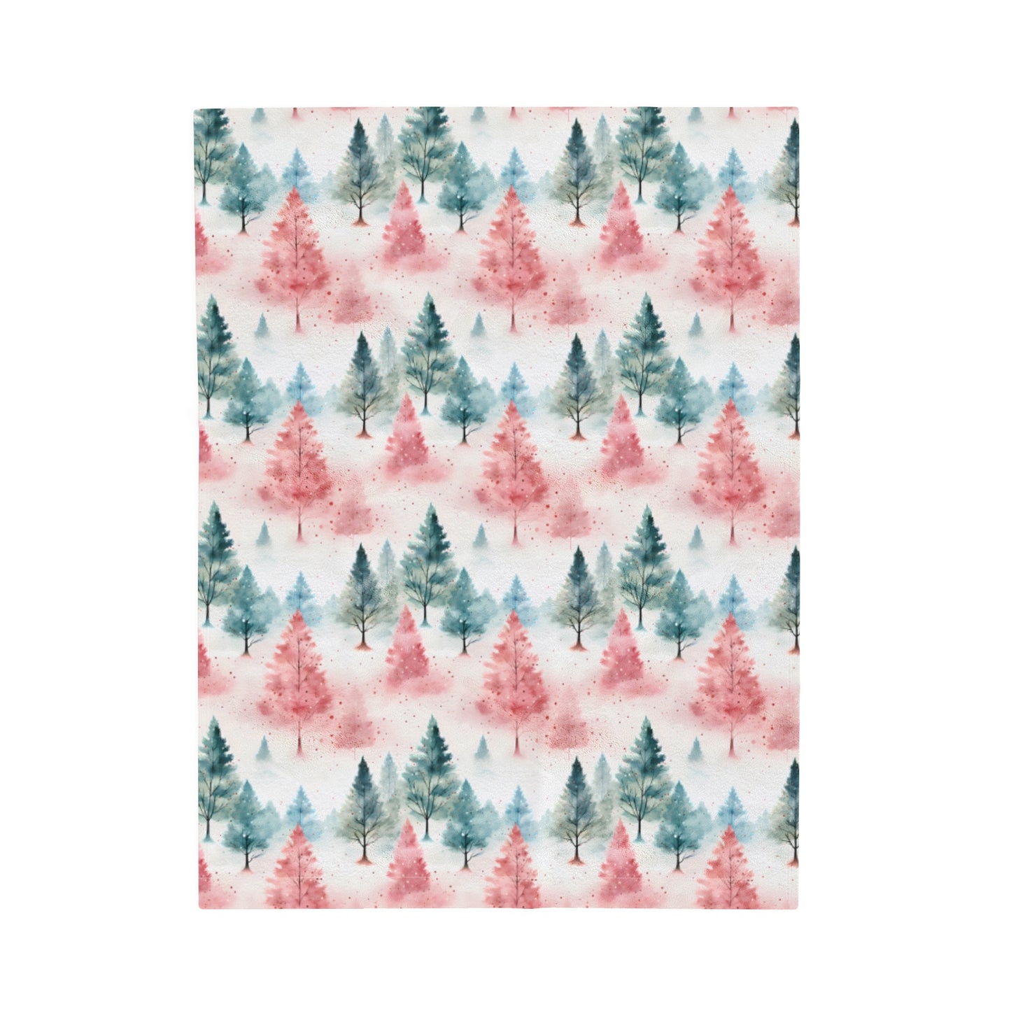 Pink Trees Velveteen Plush Blanket