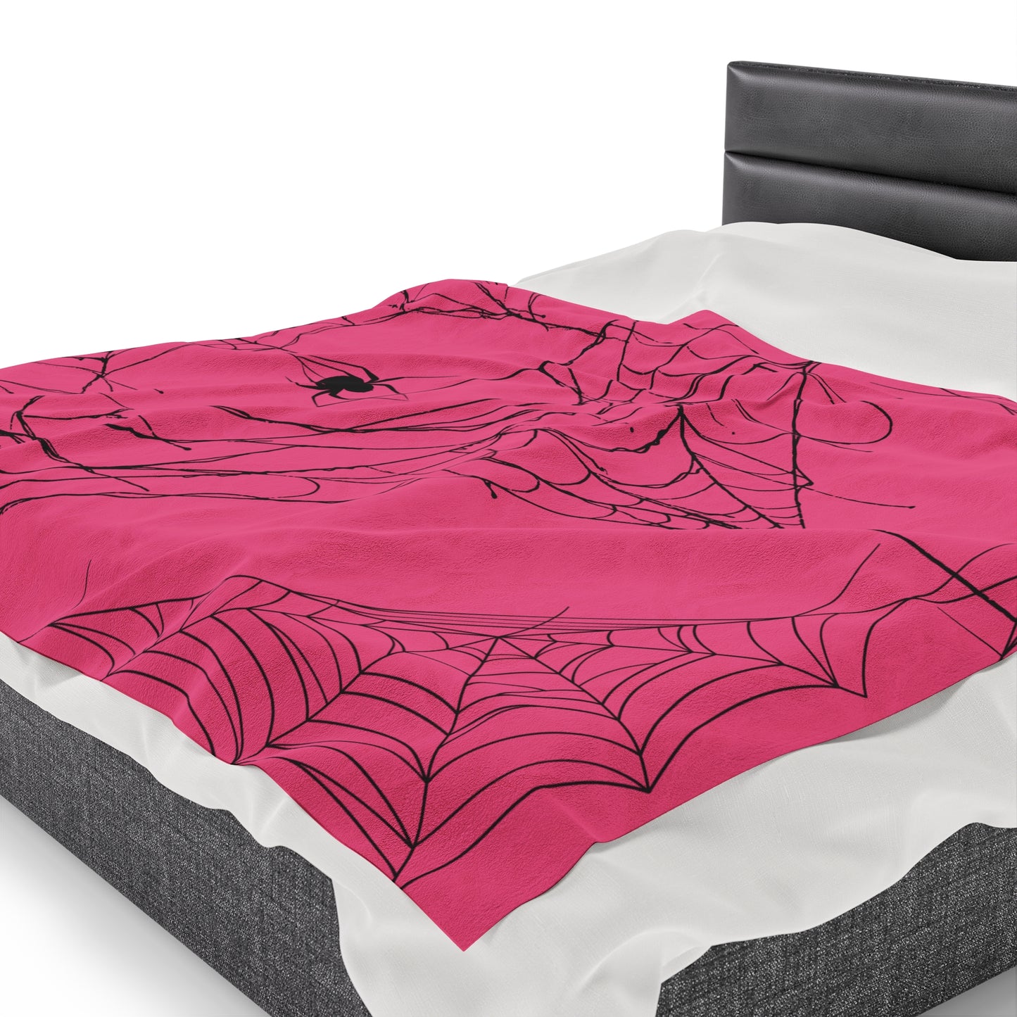 Pink Spider Web Blanket Halloween Plush Blanket