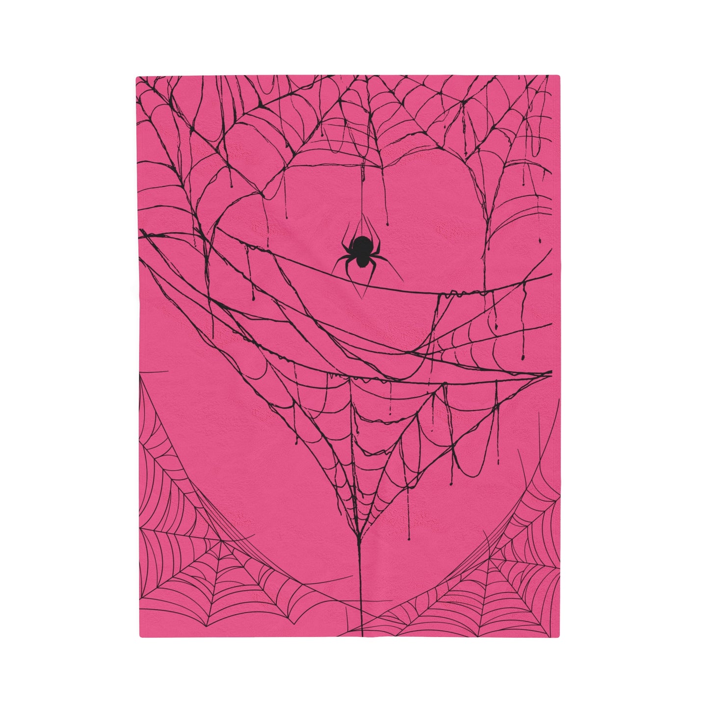 Pink Spider Web Blanket Halloween Plush Blanket