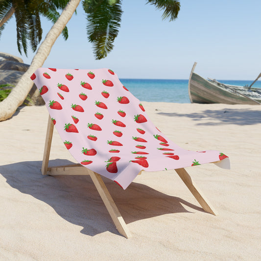 Strawberry Print 30"x60" Beach Towel