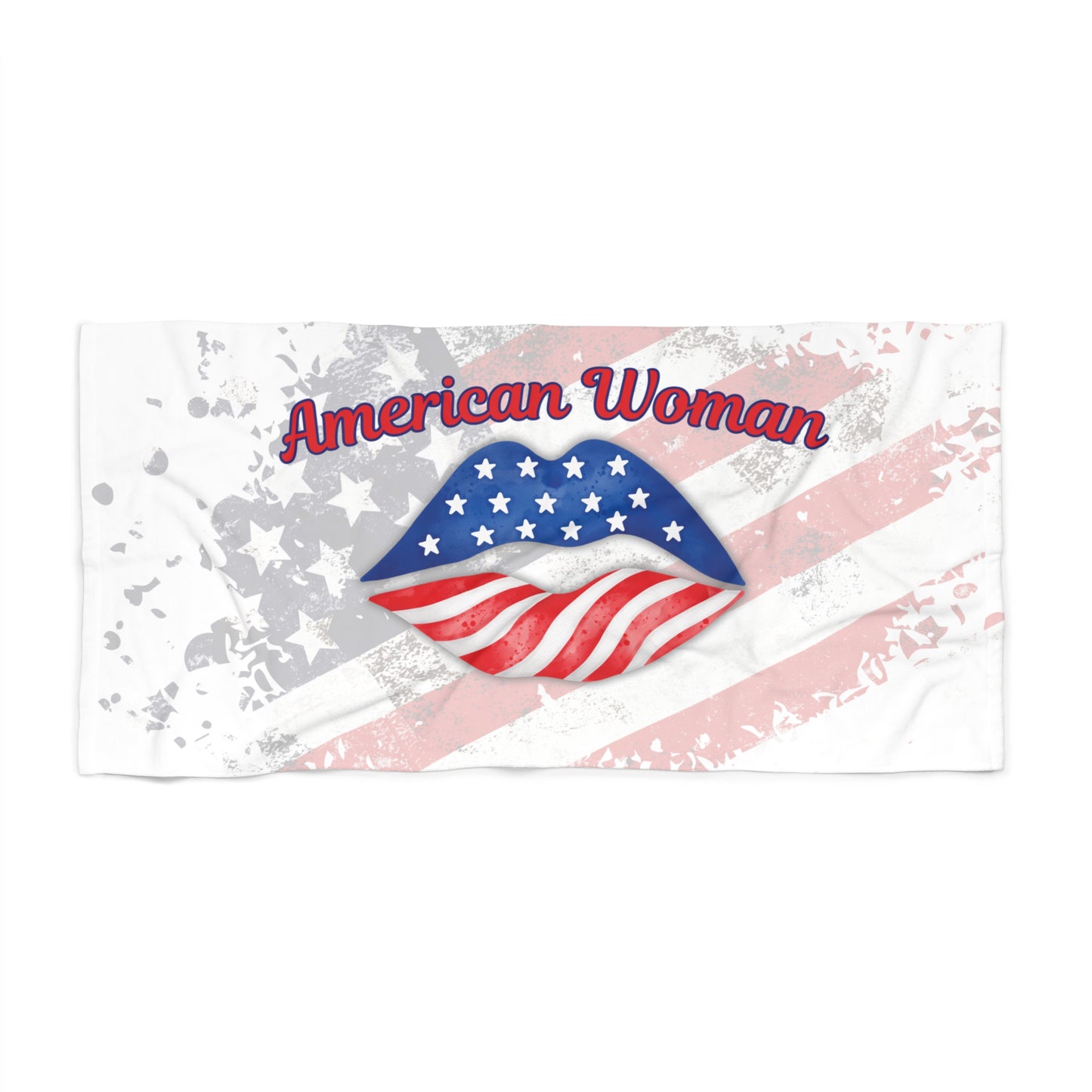 American Woman Whtie 30"x60" Beach Towel