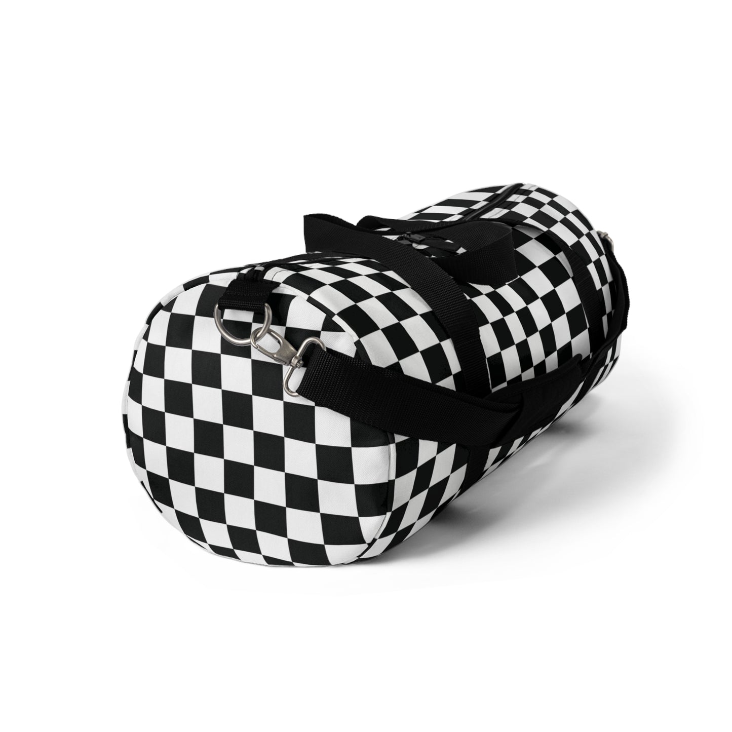 Black checkered Duffel Bag Checkered Gym Bag for Travel and Overnight bags