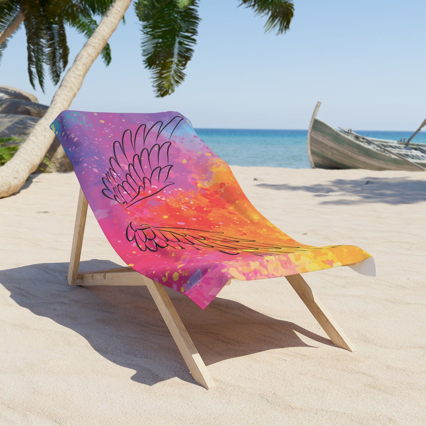 Colorful Wings 30"x60" Beach towel