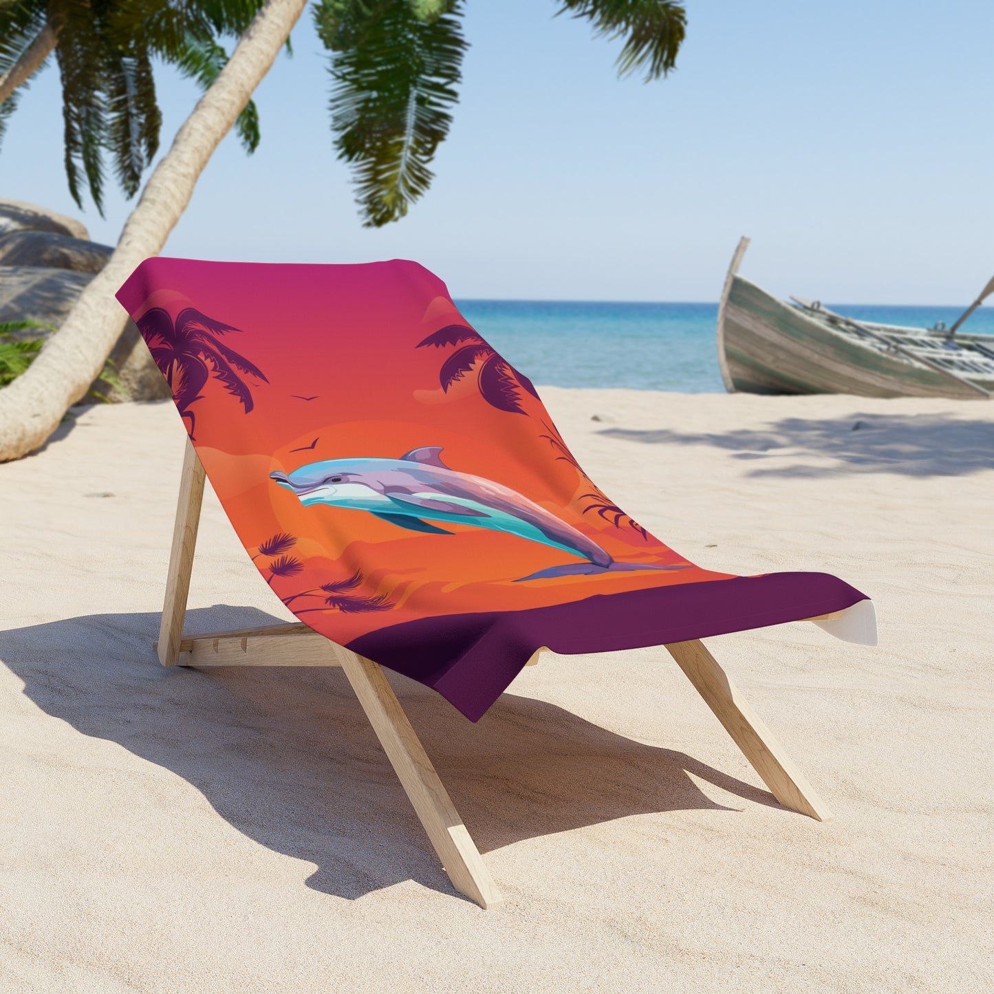 Sunset Dolphin 30"x60" Beach towel