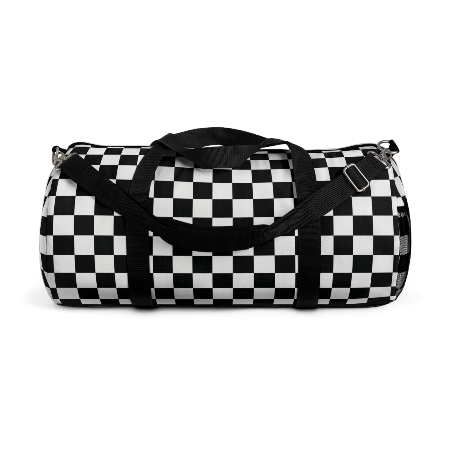 Black checkered Duffel Bag Checkered Gym Bag for Travel and Overnight bags