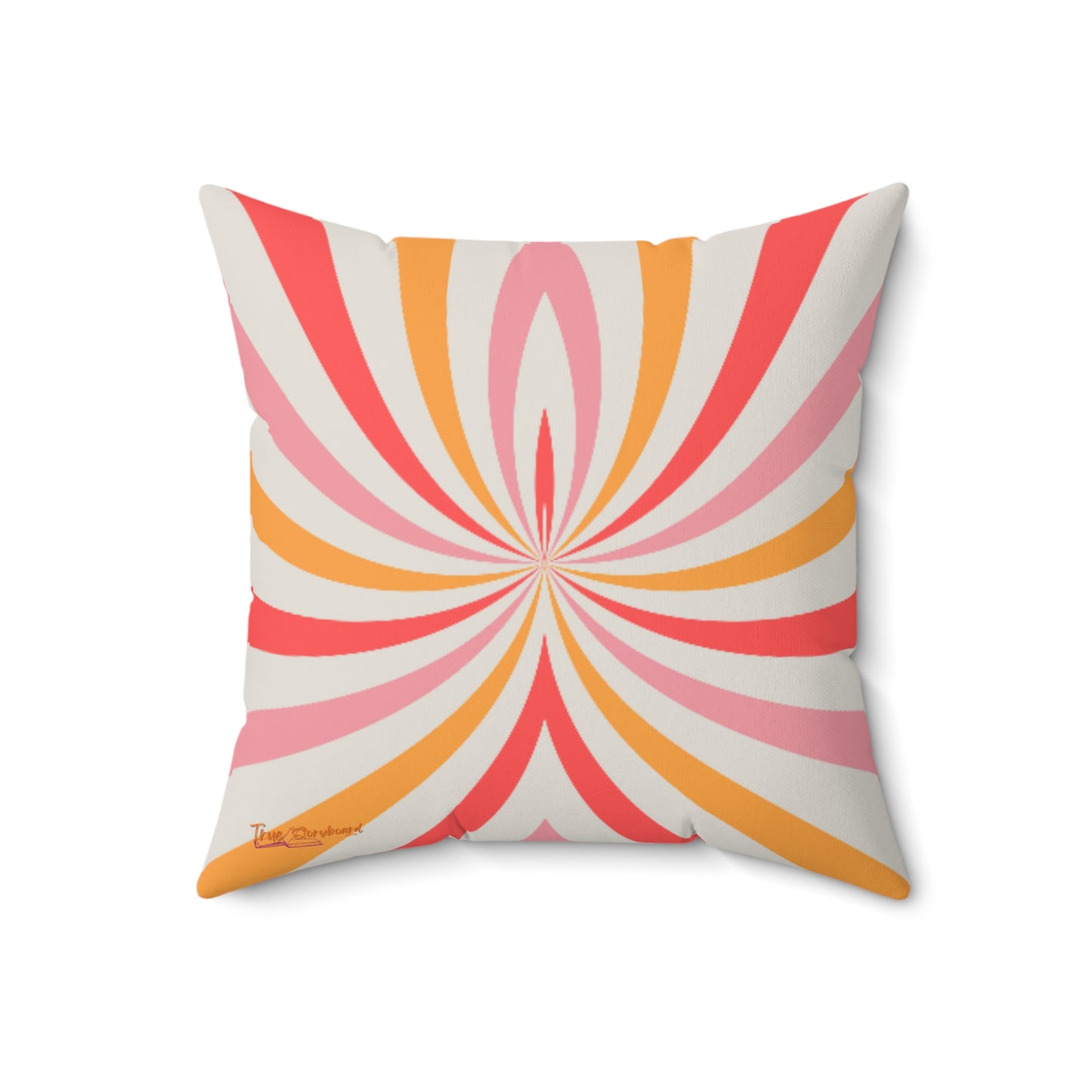 Retro Design Square Pillow, Groovy print throw pillows, Pillow with pillow cover