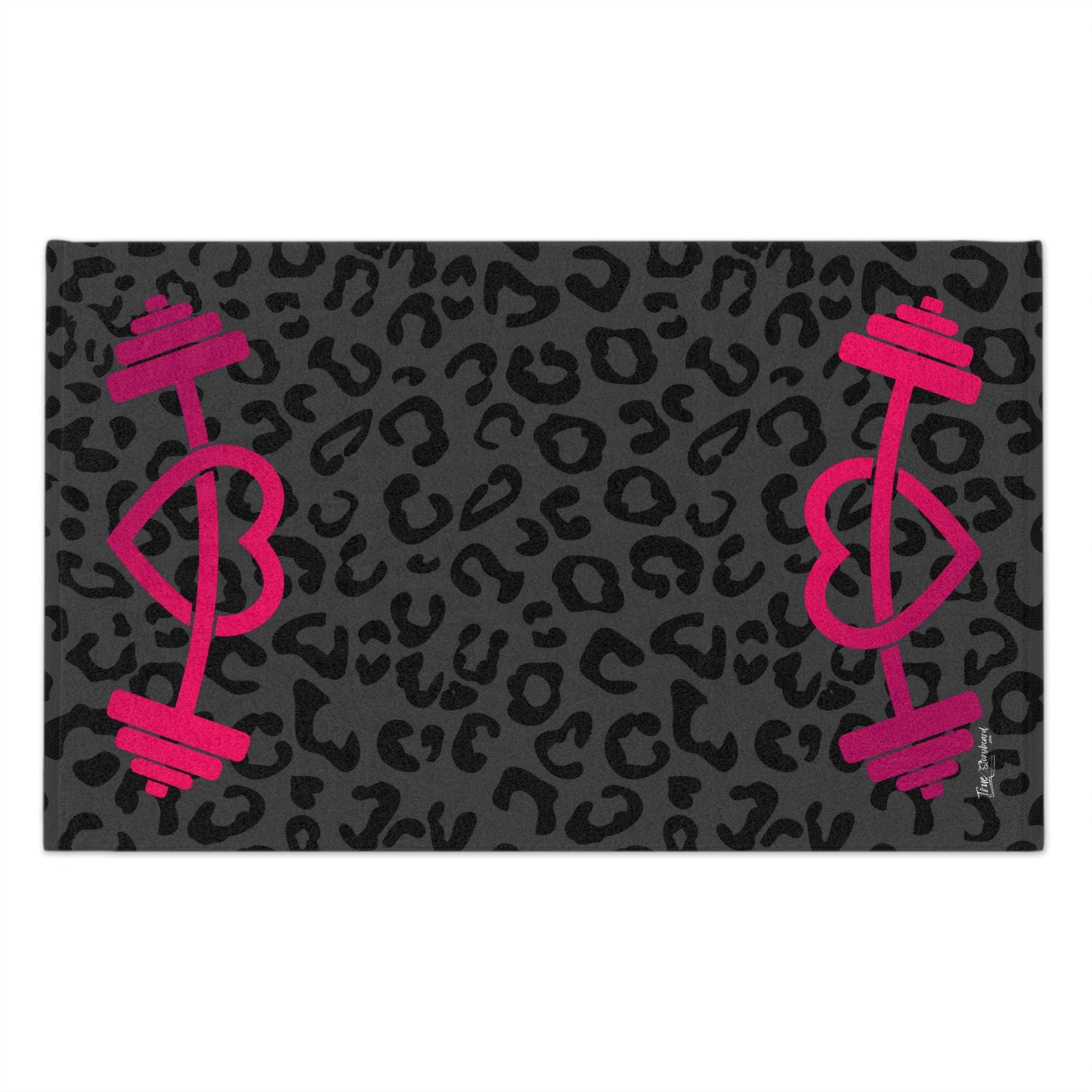 Black leopard Print Gym Towel 11"x18"