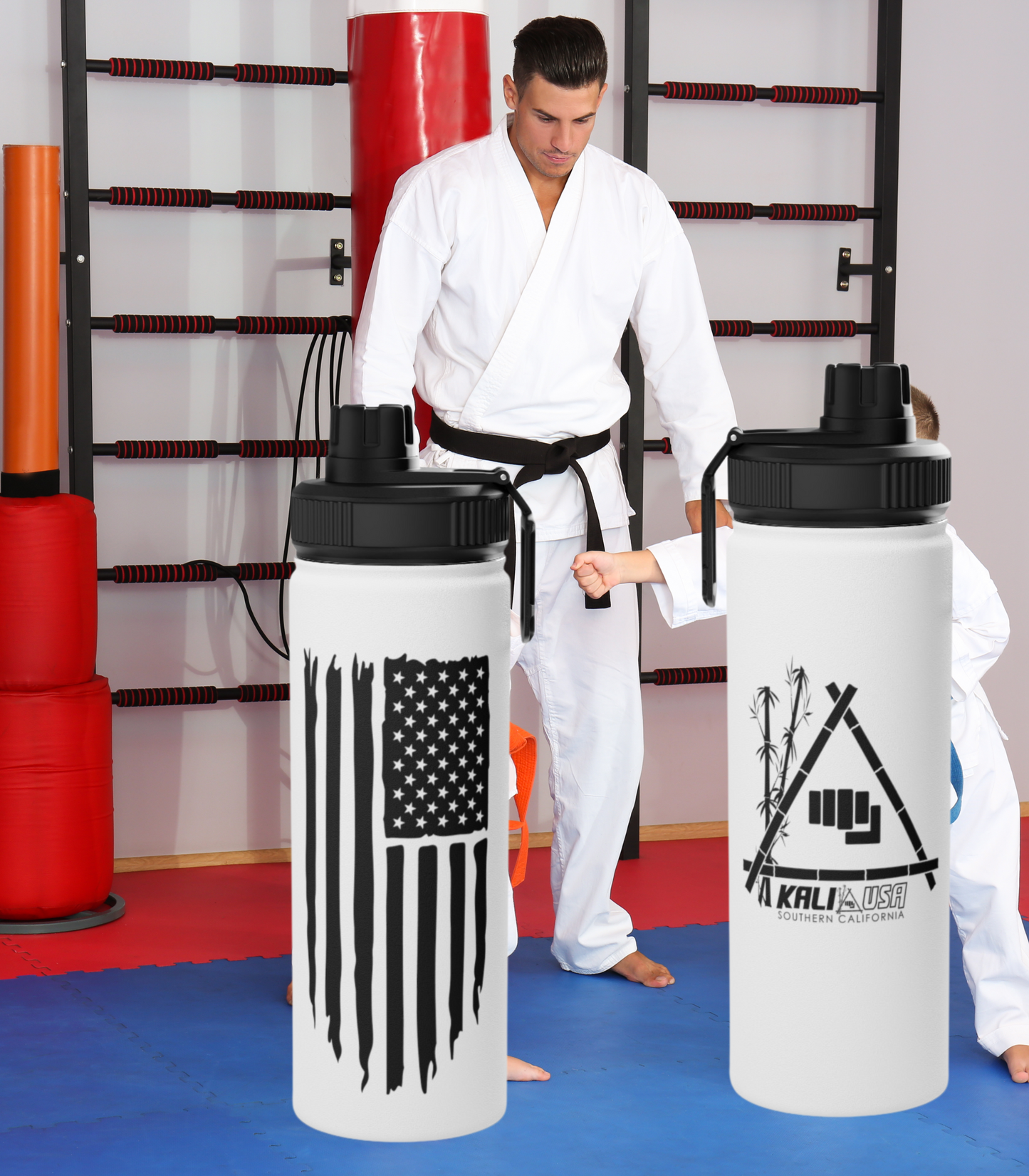 Kali USA Water Bottle, Sports Lid