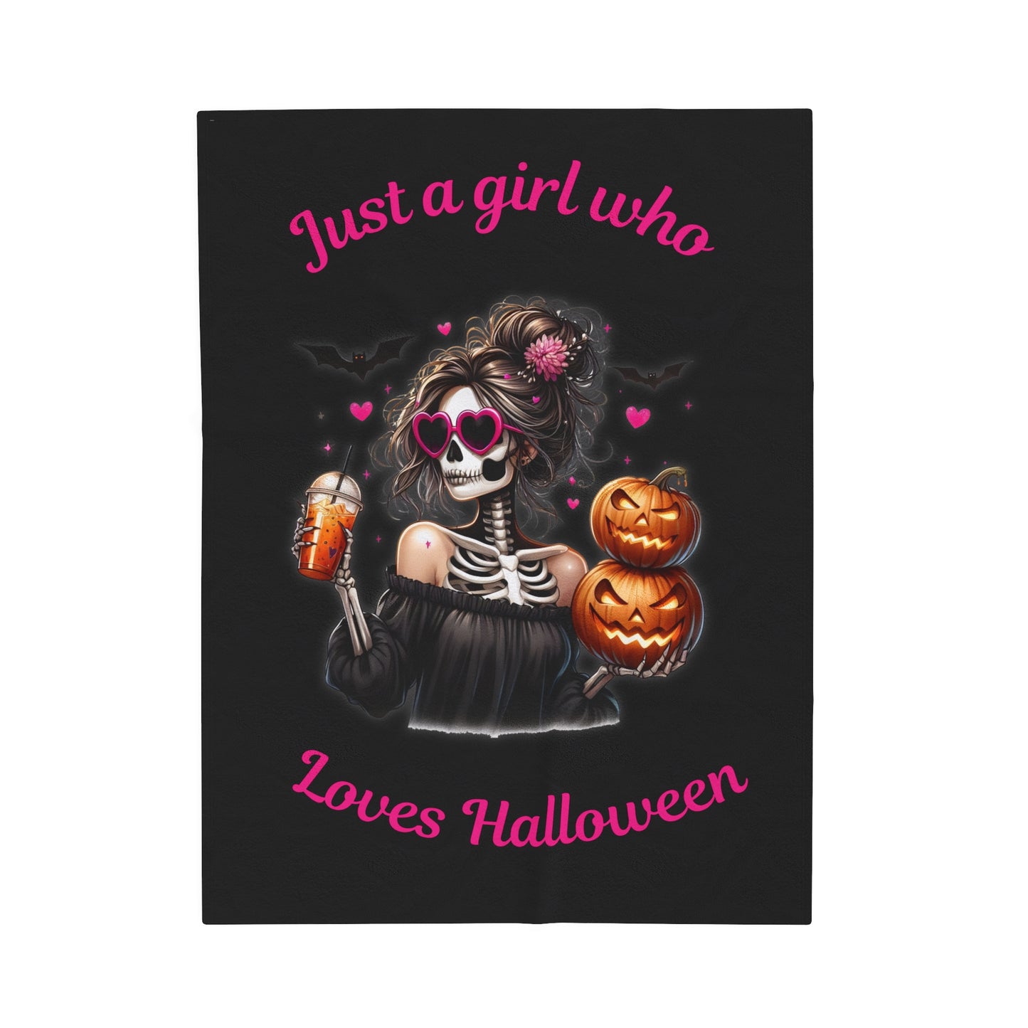 Just a Girl Skeleton Blanket