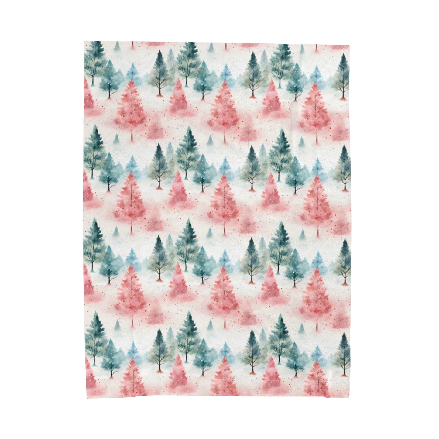 Pink Trees Velveteen Plush Blanket