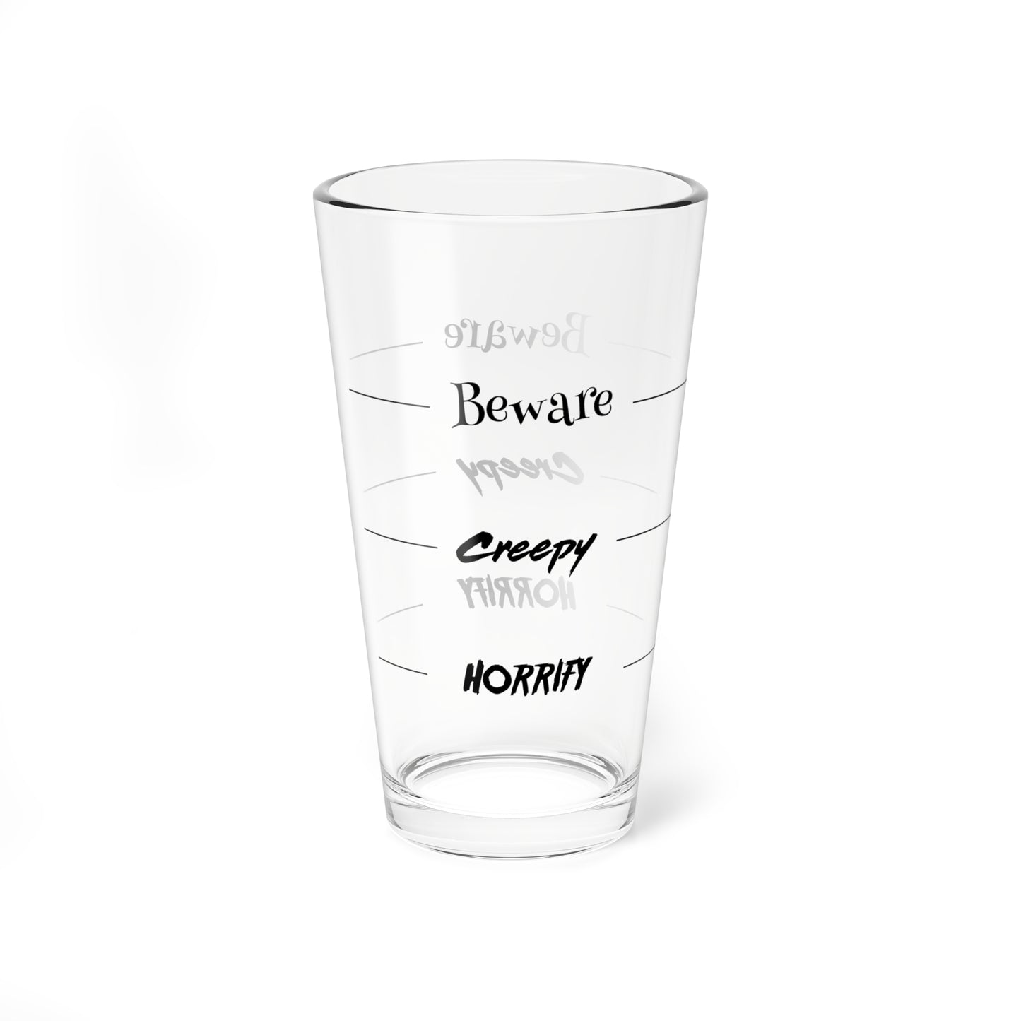 Beware Halloween Levels Mixing Glass, 16oz